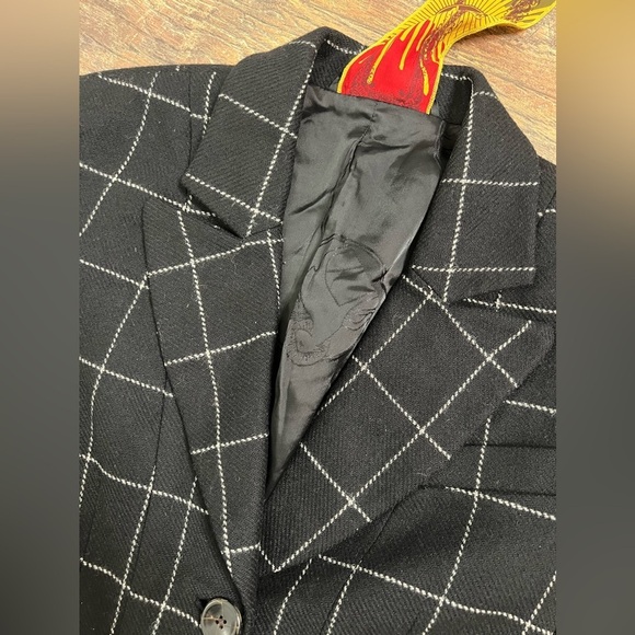 L.A.M.B Gwen Stefani pinstripe plaid wool suit blazer jacket size 2 - Picture 10 of 15